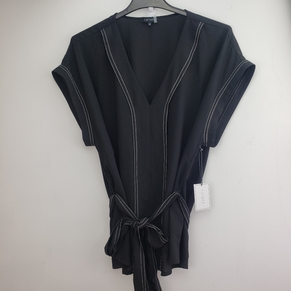 NEW 1.STATE CASUAL TOP BLOUSE Women's Plus Size 3X, Black